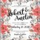 Poinsettia, anemone wedding invitation floral template