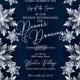 Christmas Party Invitation Paper cut origami snowflake on navy blue background vector download