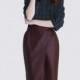 Vogue 3/4 Sleeves Leather Skirt Lattice Fall Outfit Twinset Skirt Top - Bonny YZOZO Boutique Store