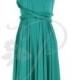 Bridesmaid Dress Infinity Dress Emerald Green Knee Length Wrap Convertible Dress Wedding Dress