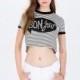 Summer 2017 new Womenswear fashion sexy navel-baring letters printed short sleeve t-shirt - Bonny YZOZO Boutique Store