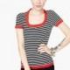 Vogue Simple Slimming Summer Short Sleeves Stripped Red T-shirt - Bonny YZOZO Boutique Store