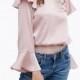 Vogue Sexy Sweet Open Back Flare Sleeves One Color Fall Tie Frilled Blouse - Bonny YZOZO Boutique Store
