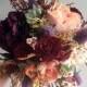 Fall Wedding Bouquet, Silk Wedding Bouquet, Rustic Bridal Bouquet, Burgundy Bouquet, Autumn Flower Bouquet, Artificial Flowers, Hydrangea