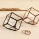 Wedding Ring Box. One Mini Cube Glass Terrarium, Use as a Mini Planter, Jewelry Box, Ring Bearer Box Or a Wedding Ring Holder