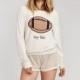 School Style Must-have Sweet Printed Solid Color Scoop Neck Alphabet Fall 9/10 Sleeves Hoodie - Bonny YZOZO Boutique Store