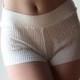 silk cashmere boxer shorts in pointelle lace knit - made to order