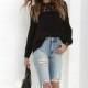 Vogue Attractive Slimming Scoop Neck Tulle Summer 9/10 Sleeves Black Lace Top Essential Top - Bonny YZOZO Boutique Store