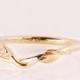 Leaves Diamond Ring, Leaf Wedding ring, 14K Gold and Diamond Wedding Ring, leaf ring, Elven Wedding Ring, leaves stacking ring, Leaf ring