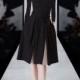 Split Slimming A-line Scoop Neck 9/10 Sleeves Black Mini Dress Belt Dress - Bonny YZOZO Boutique Store