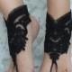 black french lace gothic barefoot sandals flexible wrist beach wedding prom party steampunk burlesque vampire bangle beach Shoes footles