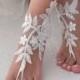Lace barefoot sandals, Ivory barefoot sandals, Wedding anklet, Beach wedding barefoot sandals, Bridal sandals, Bridesmaid gift, Beach Shoes