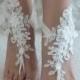 ivory lace barefoot sandals Bride, 3D flowers sandals Beach wedding barefoot sandals footles sandals bridal accessory bridal shoes