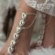 Gold or silver crystal barefoot sandals bridal anklet Beach wedding barefoot sandal foot accessories Bridal jewelry Bridesmaid gift