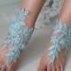 Beach Wedding barefoot sandals wedding barefoot something blue lace sandals Bridal anklet foot jewelry Wedding sandals Bridal Gift