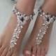 EXPRESS SHIPPING Beach Wedding barefoot sandals Crystal barefoot sandals silver purple sandals Rhinestone barefoot Wedding anklets