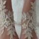 Champagne lace barefoot sandals wedding barefoot Flexible wrist lace sandals Beach wedding barefoot sandals beach Wedding sandals Bridal
