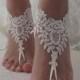 Ivory Beach wedding barefoot sandals wedding shoes prom lace barefoot sandals bangle beach anklets bride bridesmaid gift
