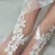 Ivory lace barefoot sandals, EXPRESS SHIP, Wedding shoes, Bridal footless sandals, Beach wedding lace sandals, Bridal anklet Bridesmaid gift
