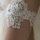 Bridal lace garter, wedding garter, Garter, White garter, pearl garter, Rustic Garter,