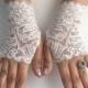 Wedding Gloves, Ivory lace gloves, Handmade gloves, Goth bride glove bridal gloves lace gloves fingerless gloves, Steampunk