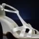 Wedding Shoes - T Strap Wedge Sandal- Custom Colors- PBTU2.5 Women's Bridal Wedge Shoes