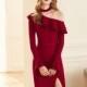 Elegant Split Split Front Halter One-Shoulder Frilled Lace Dress - Bonny YZOZO Boutique Store