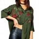 Vogue Embroidery 3/4 Sleeves Floral Spring Blouse - Bonny YZOZO Boutique Store