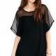 Oversized Split Front 1/2 Sleeves Chiffon Tulle Dress Skirt Basics - Bonny YZOZO Boutique Store
