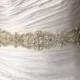 Faux Pearl Rhinestone & Bugle Beaded Wedding Sash Bridal Belt