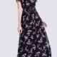 Oversized Printed Plus Size V-neck Trail Dress Floral Summer Short Sleeves Dress - Bonny YZOZO Boutique Store