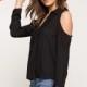 Must-have Oversized Vogue Off-the-Shoulder One Color Casual 9/10 Sleeves Blouse Chiffon Top Top - Bonny YZOZO Boutique Store