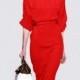 2017 summer new women's temperament slim step skirt red bat sleeve chiffon dress long bi-fold wallets - Bonny YZOZO Boutique Store
