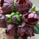 NEW Burgundy Peonies Real Touch Flowers DIY Silk Bridal Bouquets Wedding centerpieces Posy Bouquet Home Decor Flowers