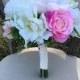Bridal bouquet wedding flowers hand bouquet bridal flowers pink peach white green