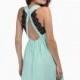 Split Front Low Cut Sleeveless Chiffon Eyelash Lace Zipper Up Dress - Bonny YZOZO Boutique Store