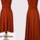 Burnt Orange Bridesmaid Dresses, gown convertible dress, wrap dress, maternity dress, party dress, Wedding Dress C55# B55#