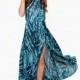 Bohemian abstract waves sexy strapless printed dresses with backs cut fold - Bonny YZOZO Boutique Store