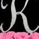 Large Rhinestone Crystal Monogram Letter  K  Wedding Cake Topper 5 inches high