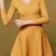 Elegant Hollow Out V-neck High Waisted Jersey One Color 9/10 Sleeves Dress - Bonny YZOZO Boutique Store