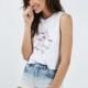 Vogue Simple Printed Sleeveless Flammingo Summer Casual T-shirt - Bonny YZOZO Boutique Store