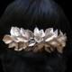 Leaf bridal hair comb. Wedding headpiece.