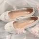 Beautiful Wedding White Lace Bridal Ballet Flat