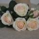 Blush Real Touch Silk Roses Spray DIY Wedding Centerpieces Silk Bouquets-5 flowers each spray