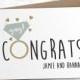Personalised engagement card, congratulations card, wedding card