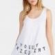 Printed Scoop Neck Sleeveless Alphabet One Color Creative T-shirt - Bonny YZOZO Boutique Store