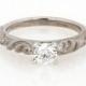 GIA Certified Vintage Palladium Solitaire Diamond Engagement Ring 0.37 CTW GIA Certified E VS1