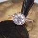 Forever Brilliant Moissanite Engagement Ring, Art Deco Engagement Ring, 14K Gold Diamond Wedding Ring