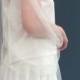 Drape style White wedding veil. Chapel Length 90".  Cut or Pencil edge .  Choice of Swarovski or diamante accents. Boho veil.FREE UK POSTAGE