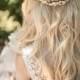 Boho beach bridal opal and gold hair vine wedding accessory, "Harmony"